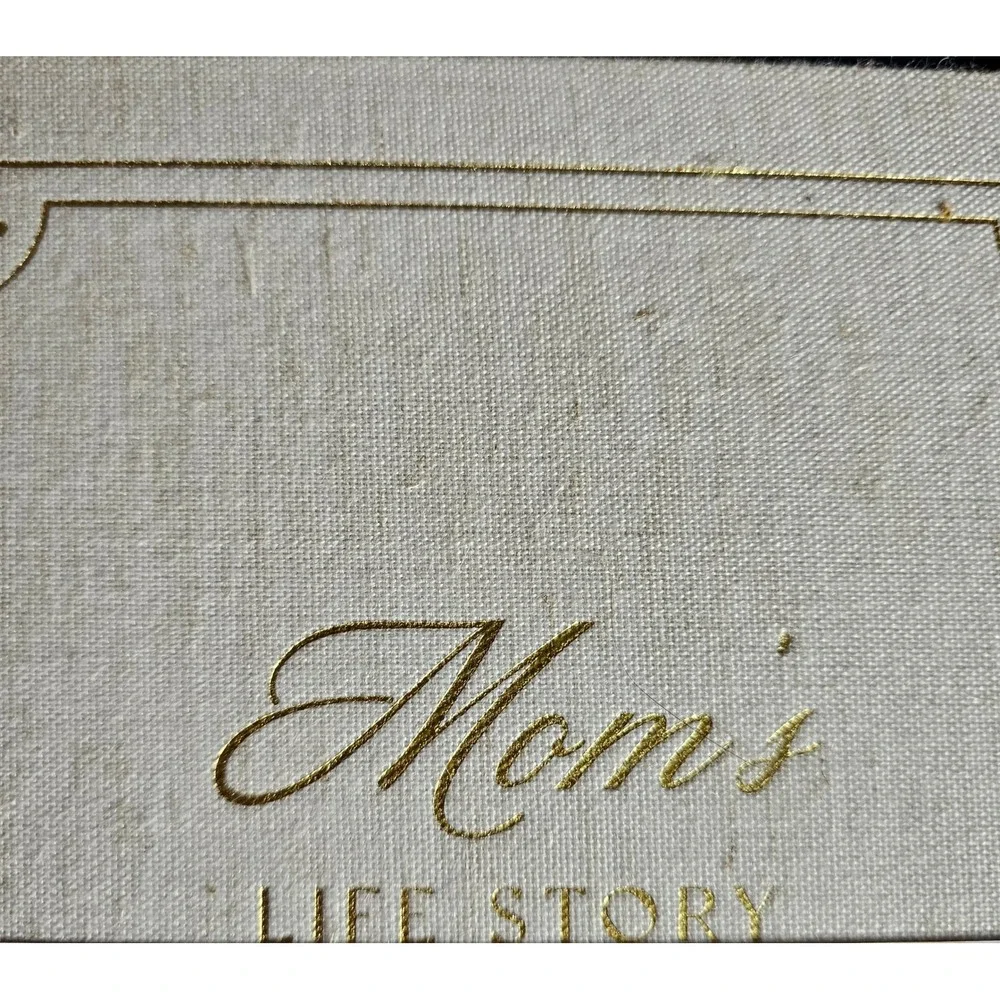 And Per Se Moms Life Story Guided Journal Linen Gold Foil Memory Mothers Day